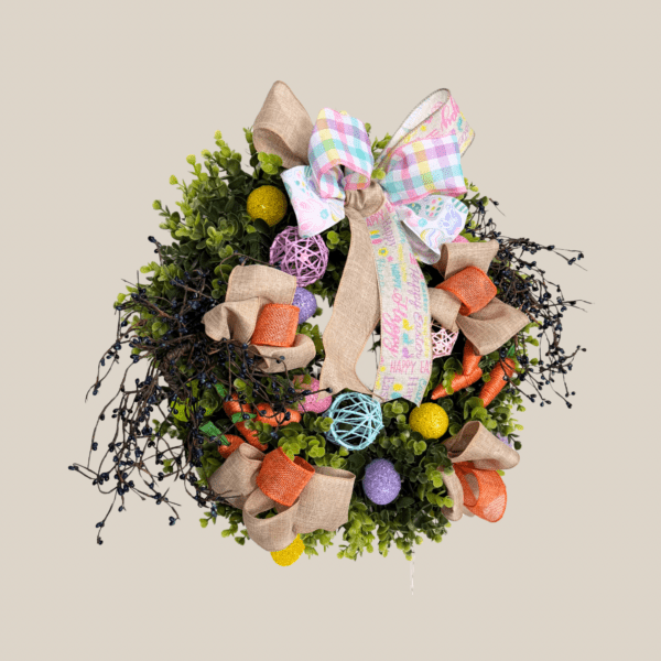 20" Enchanted Meadow Easter Wreath with Illuminated Eggs (Plug-In, US Outlet)