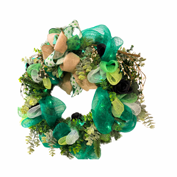 20" Emerald Twilight St. Patrick's Day Wreath - Image 2