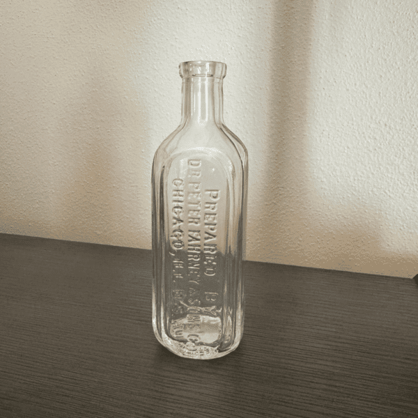 Vintage Clear Glass Medicine Bottle - Embossed Dr. Peter Fahrney & Sons Co. Chicago, Antique Apothecary Decor