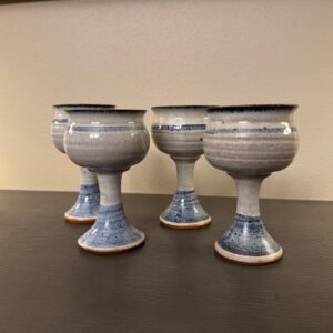 Handmade Stoneware Goblets – Rustic Blue Glaze