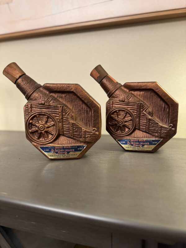 Set of 2 Vintage Cannon Decanters – Ph. Boileux Deluxe Brandy – 1960s Collectible Ceramic Bottles - Image 7