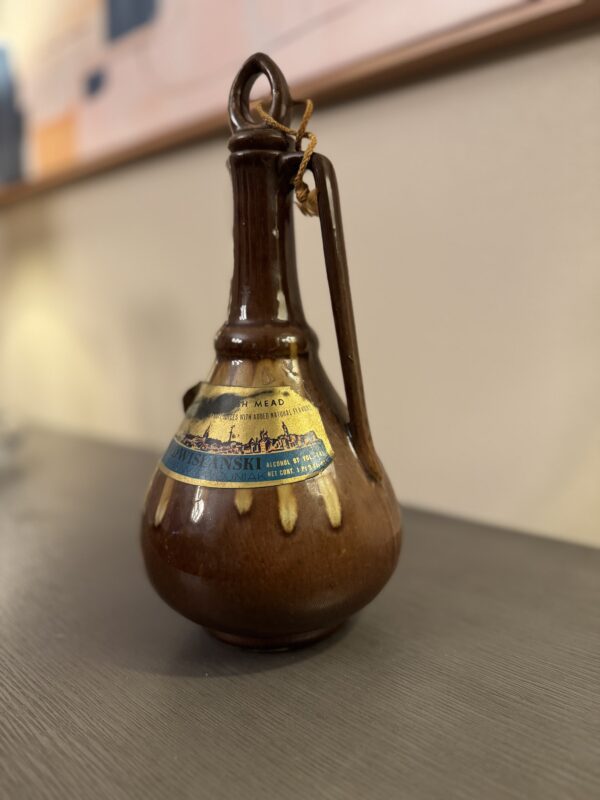 Vintage Polish Mead Bottle | Nadwiślański Miód Pitny Dwójniak | Handcrafted Ceramic Jug