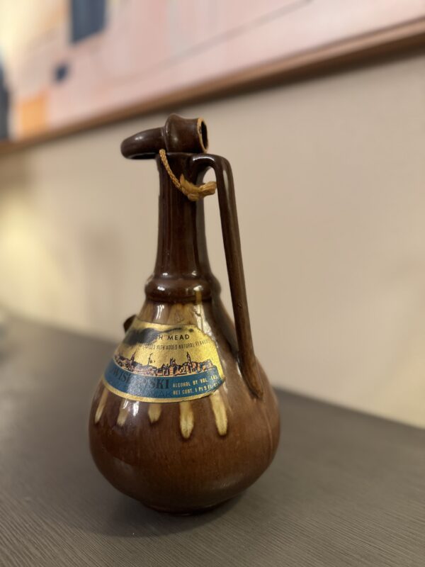 Vintage Polish Mead Bottle | Nadwiślański Miód Pitny Dwójniak | Handcrafted Ceramic Jug - Image 4